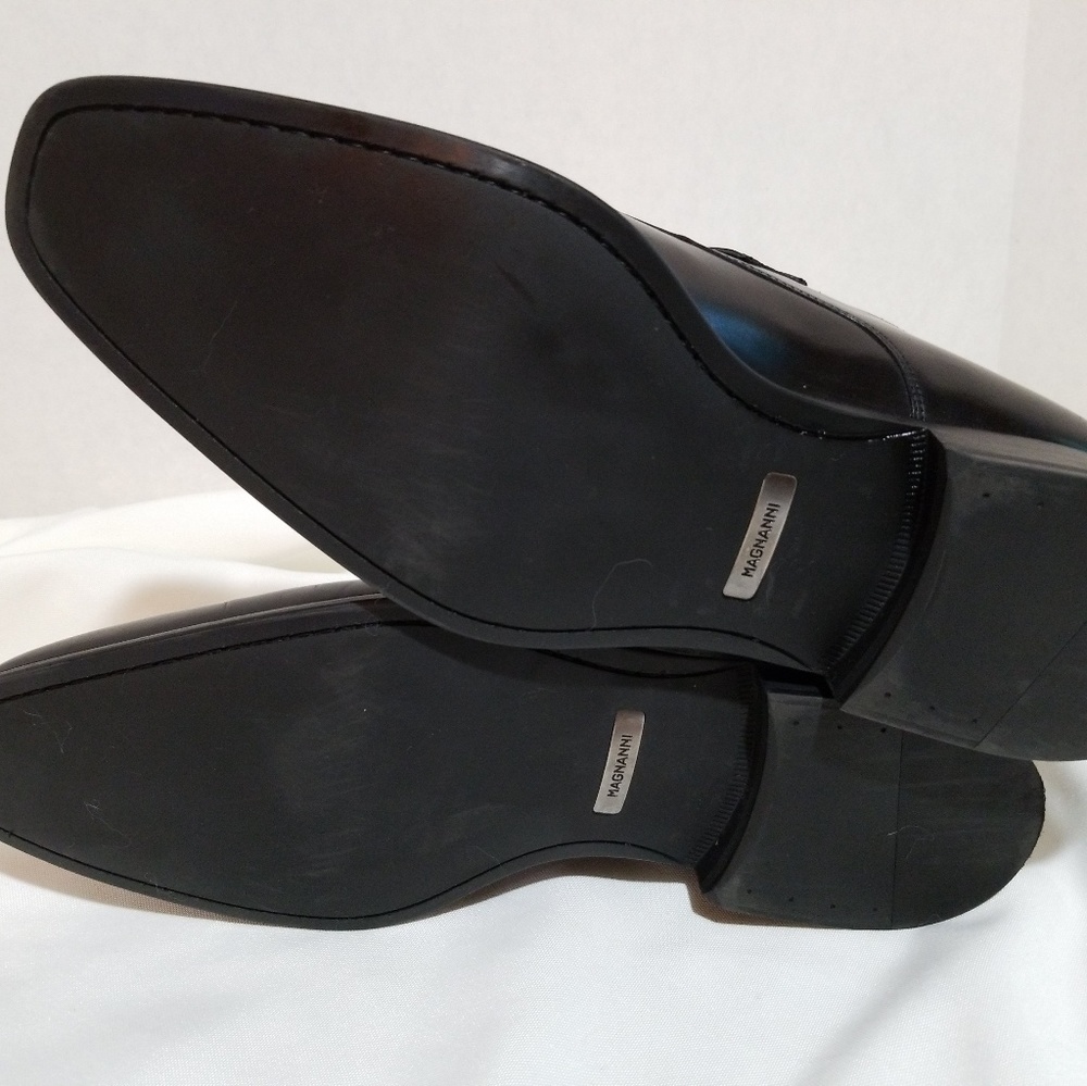 Magnanni Monk Strap Black Leather Loafers Mens 9.5 - Picture 3 of 8